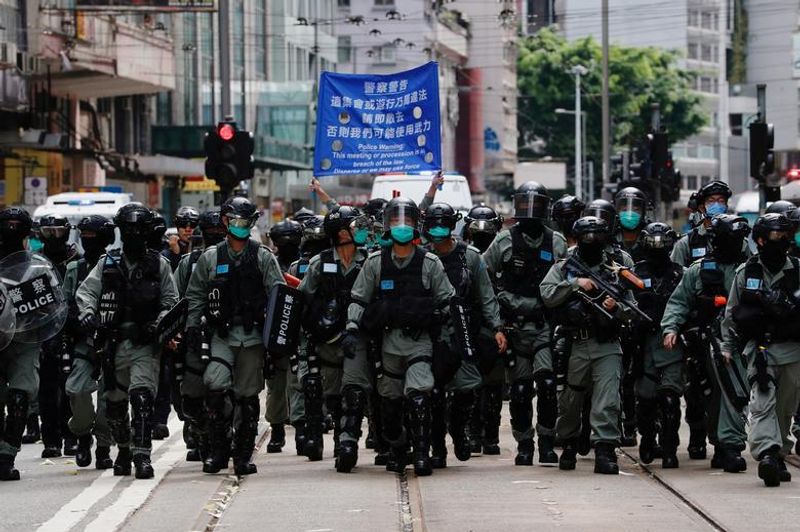 protesters took to the streets in hong kong