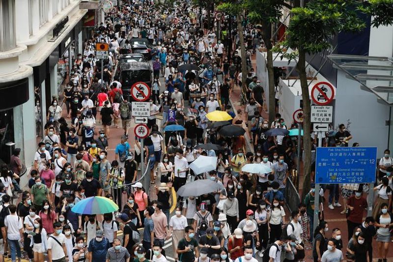 protesters took to the streets in hong kong
