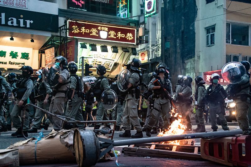 protesters took to the streets in hong kong
