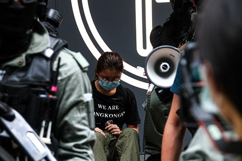 protesters took to the streets in hong kong