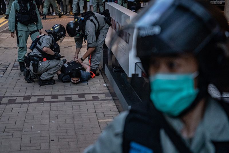 protesters took to the streets in hong kong