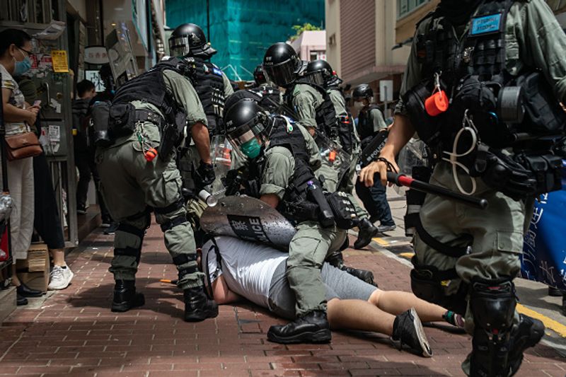 protesters took to the streets in hong kong