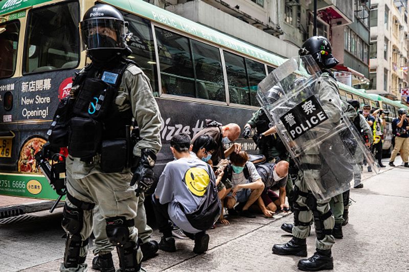 protesters took to the streets in hong kong
