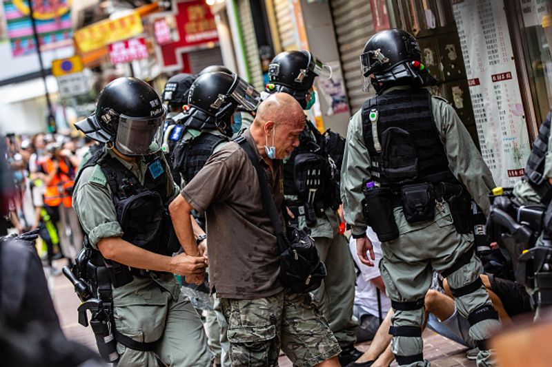 protesters took to the streets in hong kong