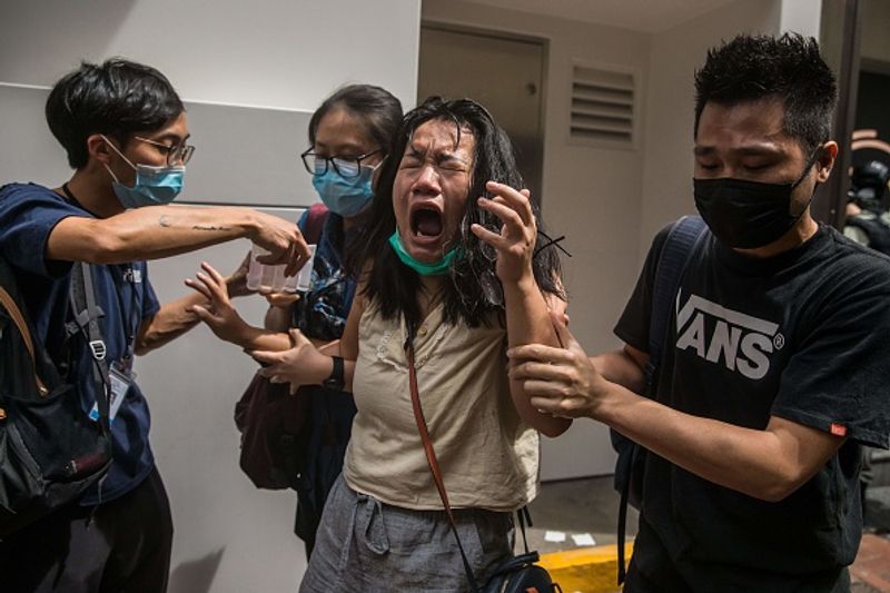 protesters took to the streets in hong kong
