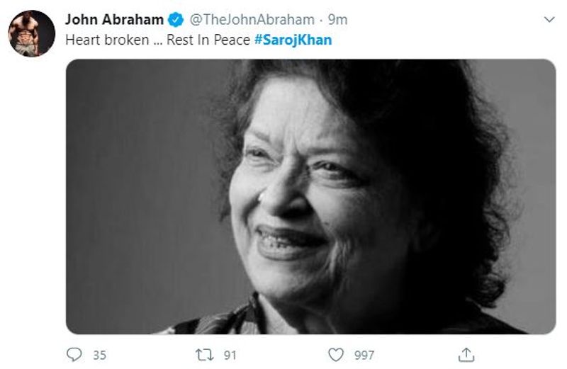 సరోజ్ ఖాన్కు బాలీవుడ్ ఘన నివాళి