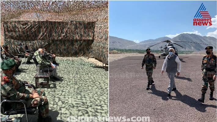 pm narendra modi arrives in leh pm narendra modi arrives in leh