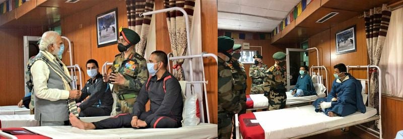 मोदी और नरवाणे की विज़िट के दौरान आई तस्वीरों को देखते हुए मालूम चलता है कि इन तस्वीरों में एक ही वॉर्ड दिख रहा है। प्रोजेक्टर और स्टेज एरिया जो कि मोदी की तस्वीर में दिख रहा है, जून में आये जनरल नरवाणे के इस वीडियो में भी देखा जा सकता है।
जून में ली गयी तस्वीरों से इस कदर समानता के चलते ये दावा नहीं किया जा सकता है कि ये वॉर्ड नरेंद्र मोदी की विज़िट के लिए खासकर तैयार किया गया था। 