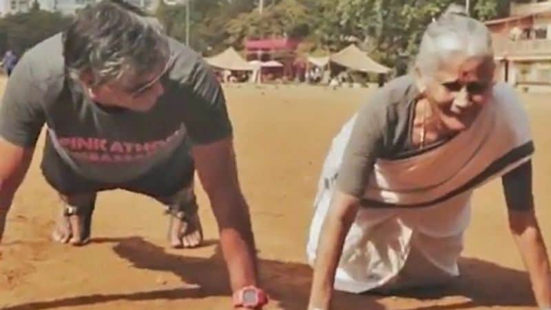 Milind Soman 81 Year old Mother to do push ups on her Birthday KPG
