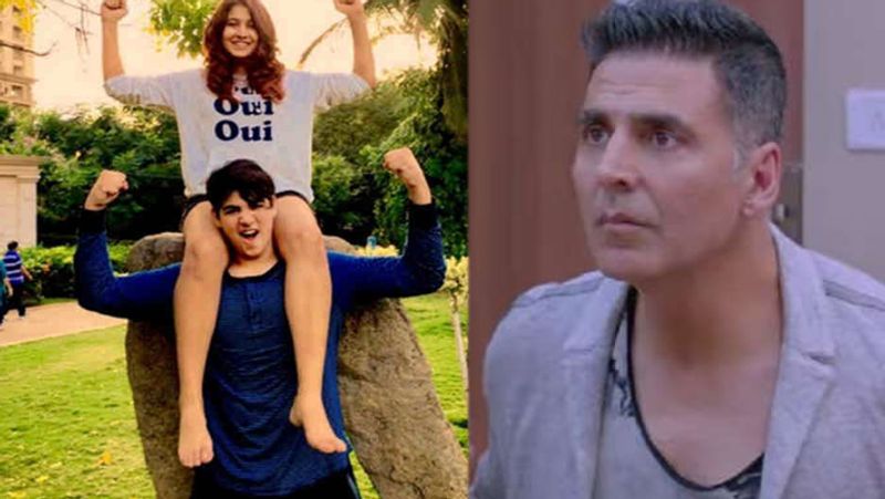 When Akshay Kumar son existed raising mystery girl on his shoulder KPJ