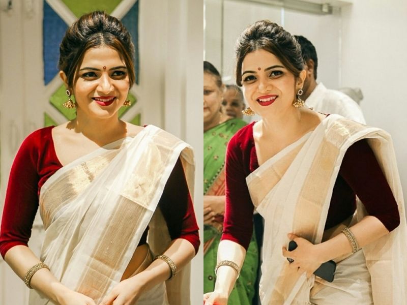 நம்ம டி.டி.-கூட இந்த புடவையில் சும்மா ஜொலிக்குறாங்களே