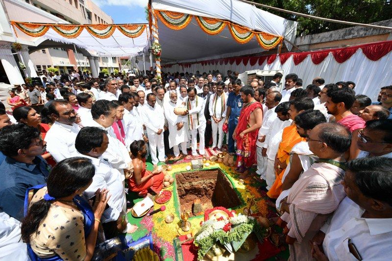 new secretariat bulding foundation programe at telangana in 2019