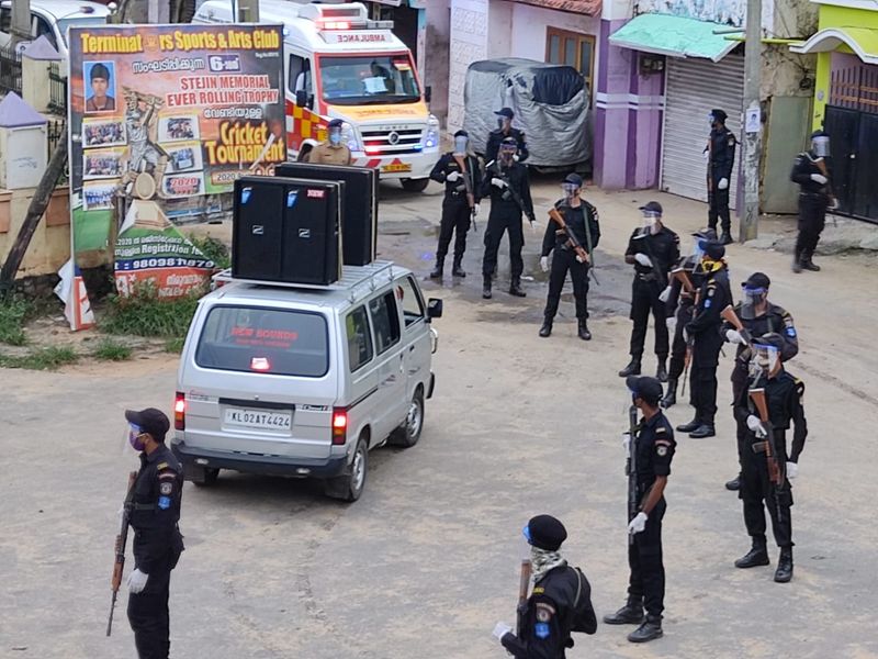 covid19 Triple lock in Thiruvananthapuram and commando team at Poonthura