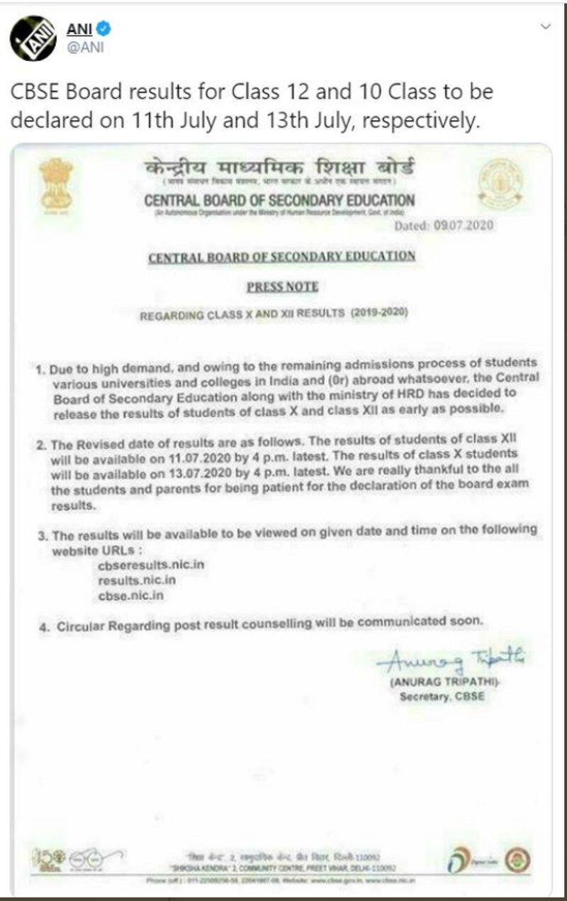 Fake notice circulating of cbse exam results 2020
