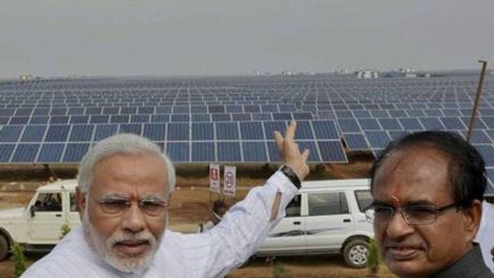 PM Narendra Modi inaugurates Asia largest 750 MW solar power project in Madhya Pradesh Rewa BSS PM Narendra Modi inaugurates Asia largest 750 MW solar power project in Madhya Pradesh Rewa BSS