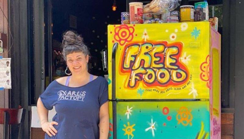 the friendly fridge which provides free food a new idea from new york citizens