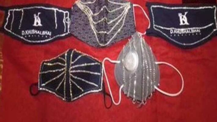 Surat Jewellery Shop Sells Diamond Studded Masks Worth Lakhs BSS Surat Jewellery Shop Sells Diamond Studded Masks Worth Lakhs BSS