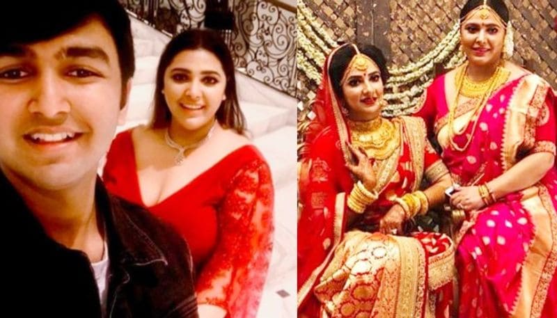 <p>ফের খুশির খবর গঙ্গোপাধ্যায় পরিবারে। গতকাল অর্থাৎ ২ এপ্রিল সাতপাকে বাঁধা পড়লেন শুভশ্রী গঙ্গোপাধ্যায়ের দিদি দেবশ্রী গঙ্গোপাধ্যায়। </p>