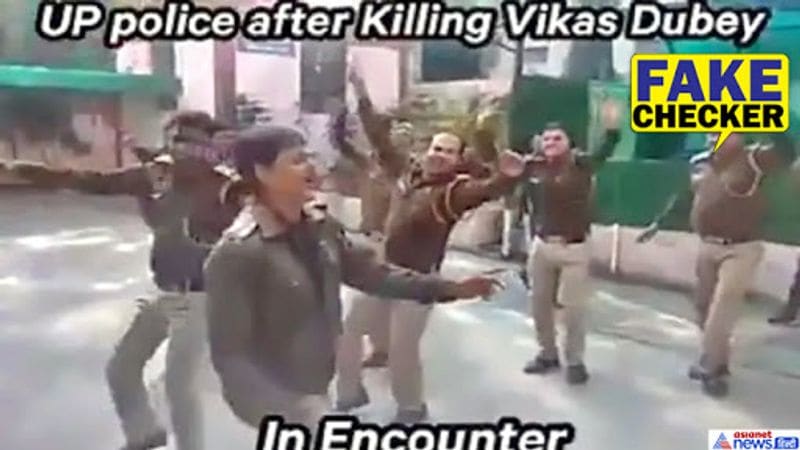 up police celebration after vikas dubey encounter fake video viral kpt