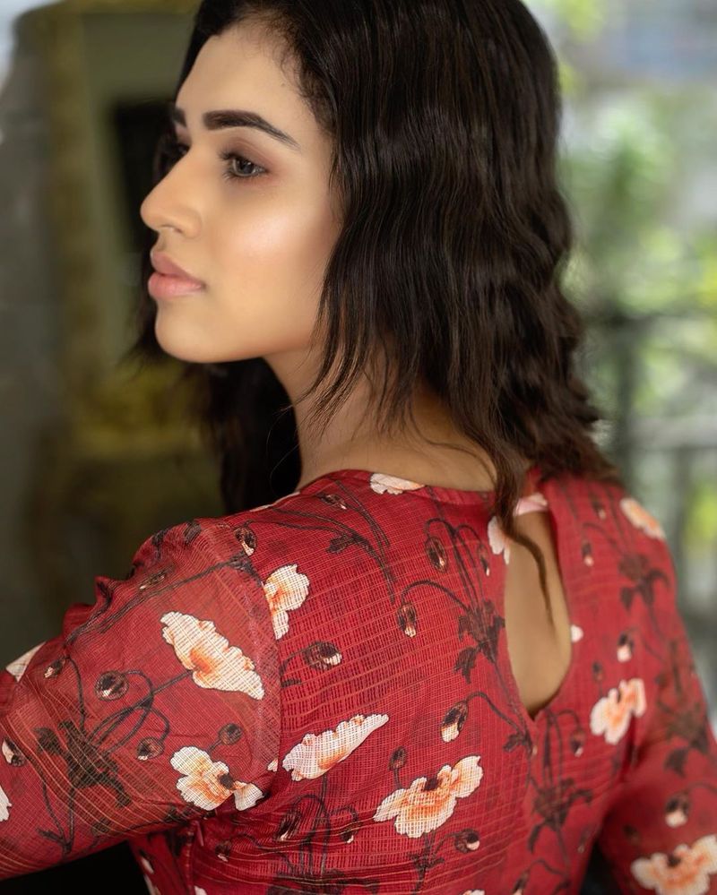 பின்னழகை காமித்து அசத்தும் மீனாட்சி 