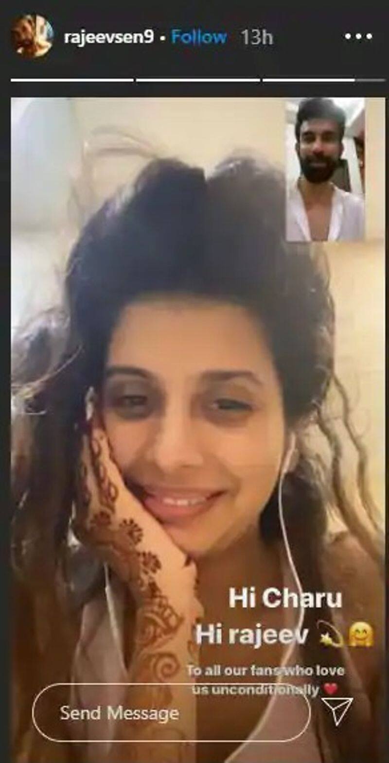 Amid rumours of rift in marriage, Rajeev Sen chats with wife Charu Asopa on video call