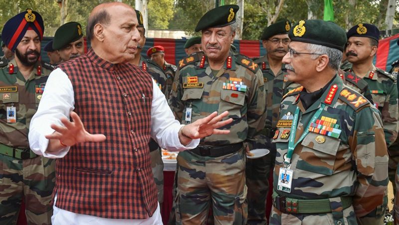 Defense Minister Rajnath Singh arrives amidst dispute with China on border