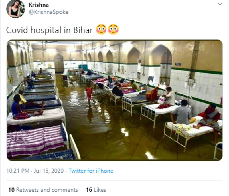 bihar flood rain covid 19 hospital old hyderabad image shared here is truth kpt