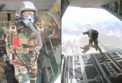 Watch Indian paratroopers dive from Super Hercules aircraft over Ladakh mountains