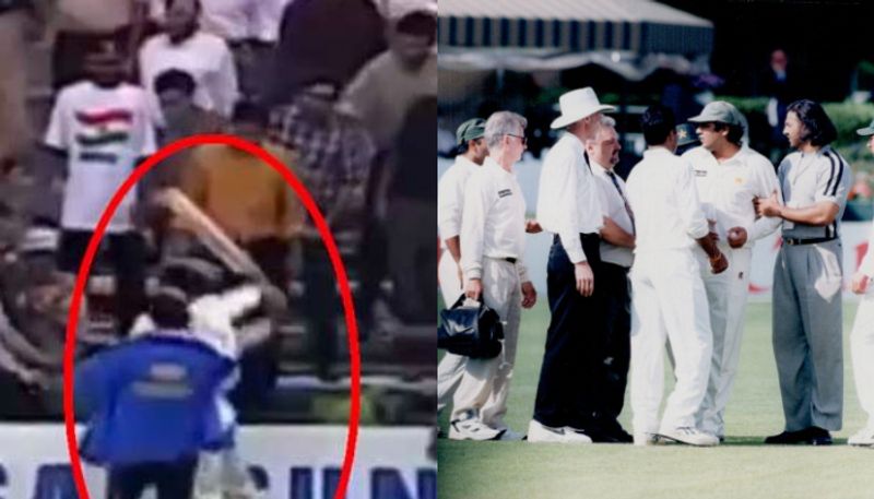 inzamam ul haq fight with a fan on calling aaloo waqar younis exposed sahara cup india vs pakistan kpt