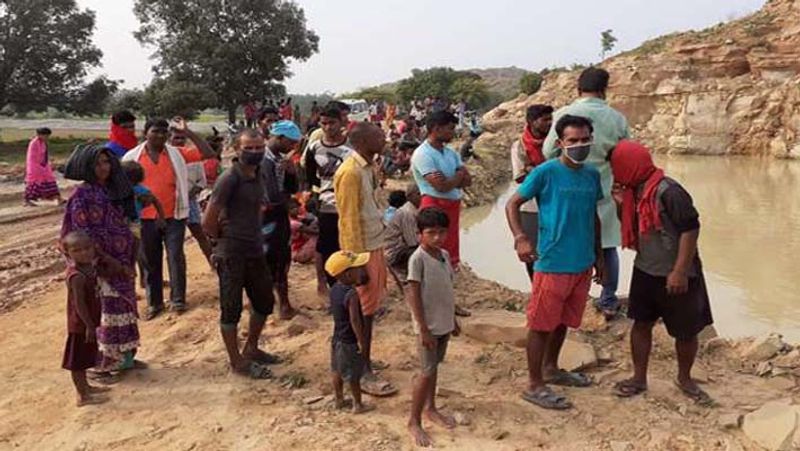 Mining took away the happiness of a family three children died due to drowning in a waterlogged pit kpl