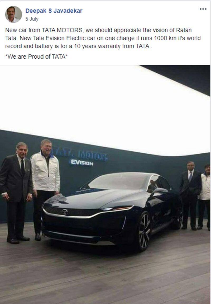 Is it Tata Motors Launch Electric Car EVision Which offers 1000 Km On One Charge