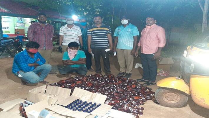 1270 liquor bottles seized, two arrested in jaggayyapet 1270 liquor bottles seized, two arrested in jaggayyapet