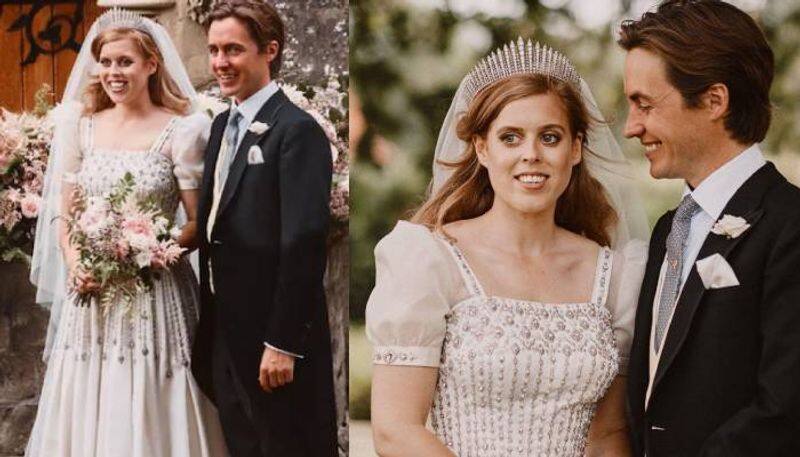 princess beatrice wore wedding gown and tiara for queen elizabeth