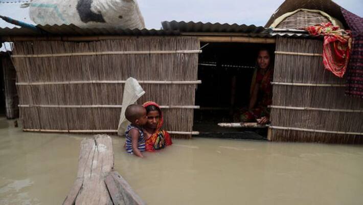 Northeast floods: Situation remains grim in Assam villages flooded in neighbouring Meghalaya Northeast floods: Situation remains grim in Assam villages flooded in neighbouring Meghalaya