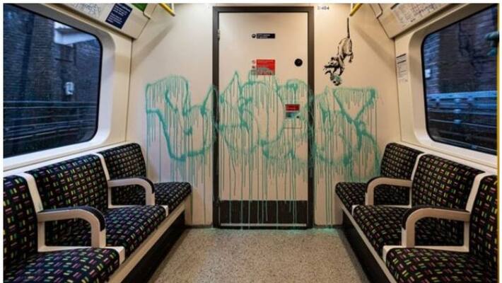 Banksys art graffiti removed by cleaners Banksys art graffiti removed by cleaners