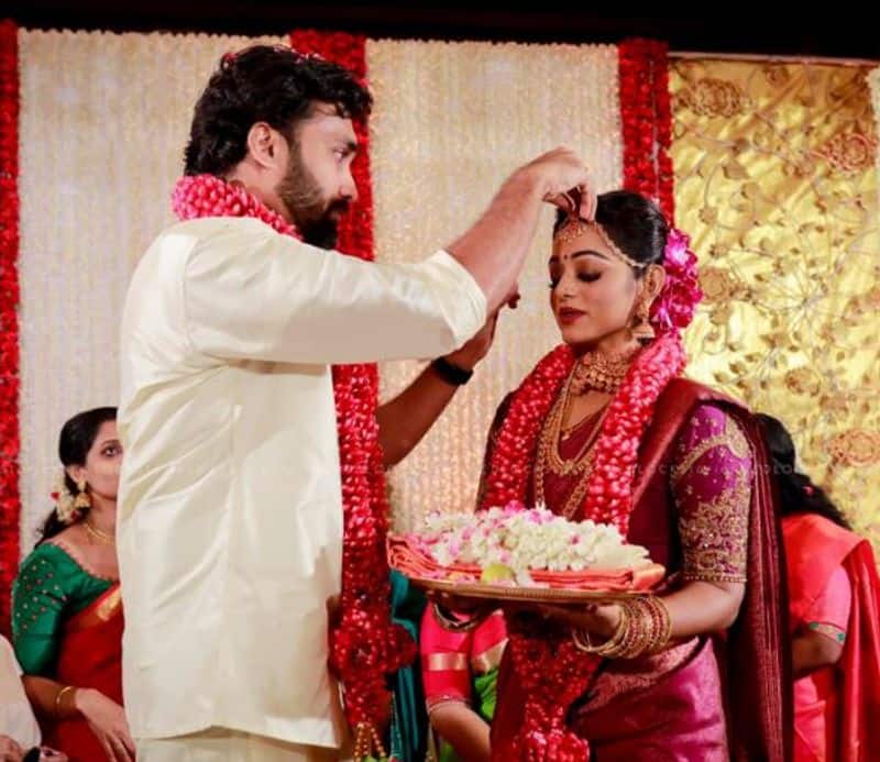 comedy stars anchor meera anil s wedding images got viral on social media