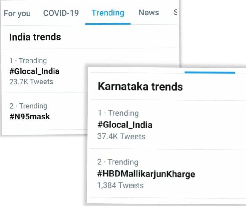 Atmanirbhar Bharat yuva brigade Glocal India on Social Media top trend