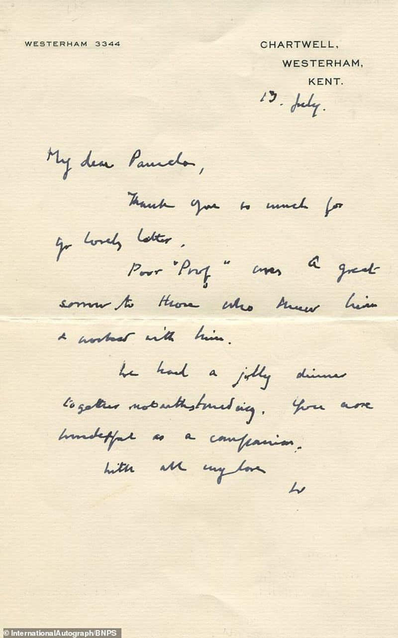 winston Churchill's letter to his lover