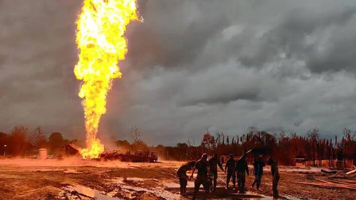 Big blast near Bagjan oil well in Assam kpn Big blast near Bagjan oil well in Assam kpn
