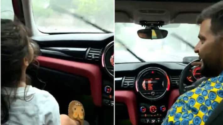 Cricketer Suresh Raina goes out on long drive with daughter in Delhi rain video posted on social media kpl Cricketer Suresh Raina goes out on long drive with daughter in Delhi rain video posted on social media kpl