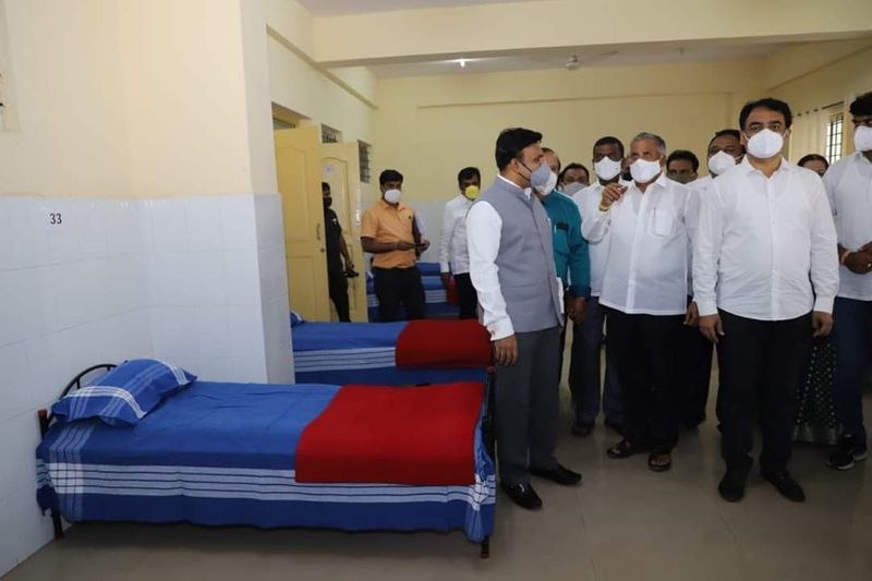 Covid Care Center inauguration in Basaveshwaranagara in Bengaluru