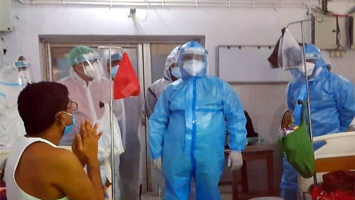 Bihar Health Minister Mangal Pandey arrives at NMCH wearing PPE kit asa Bihar Health Minister Mangal Pandey arrives at NMCH wearing PPE kit asa