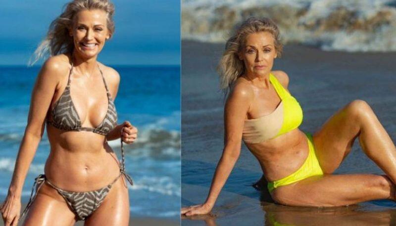 woman who turned swimsuit model in her age of 56