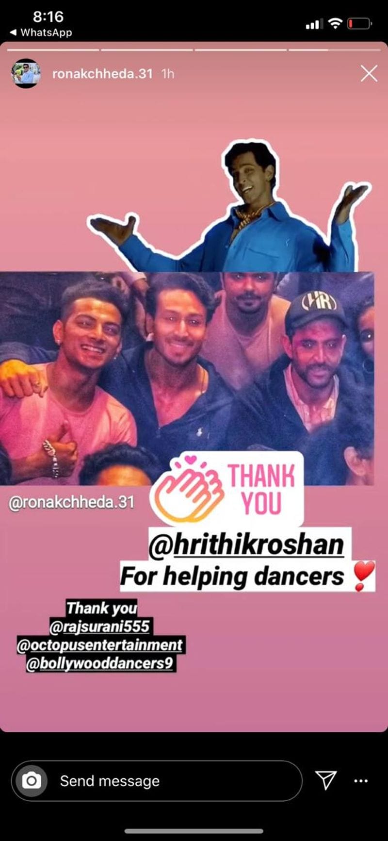 Hrithik Roshan lends a hand to 100 Bollywood dancers BJC