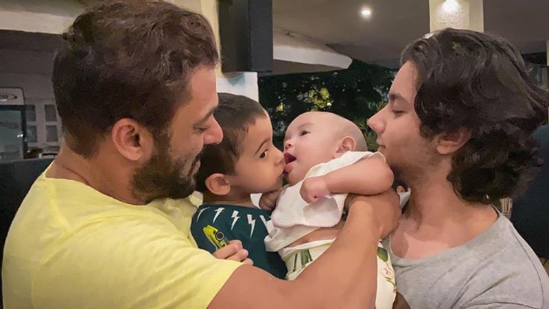 salman khan playing with nephew ahil sharma and niece ayat sharma shares cute photo on instagram KPJ