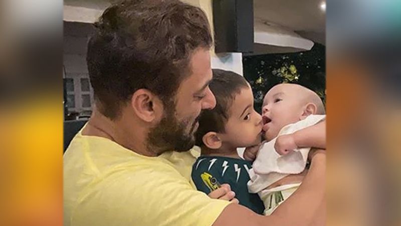 salman khan playing with nephew ahil sharma and niece ayat sharma shares cute photo on instagram KPJ