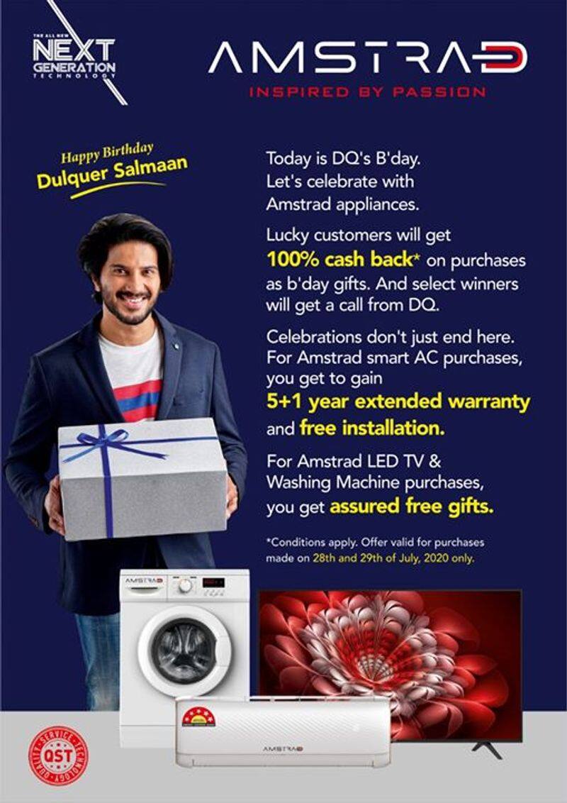 Amstrad India presents various offers on Dulquer Salmaan's birthday