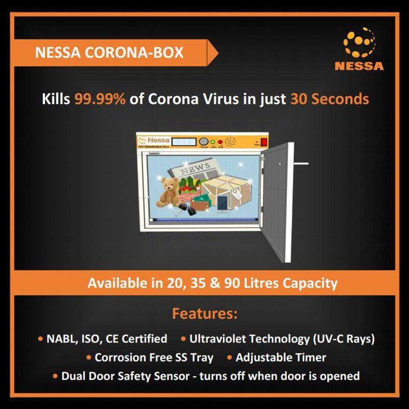 Coronavirus Nessa's Coronabox technology with UVC radiation to fight COVID pandemic
