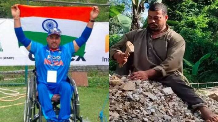 The former captain of Indian wheelchair cricket team Rajendra Singh Dhami is currently working as a labour spb The former captain of Indian wheelchair cricket team Rajendra Singh Dhami is currently working as a labour spb