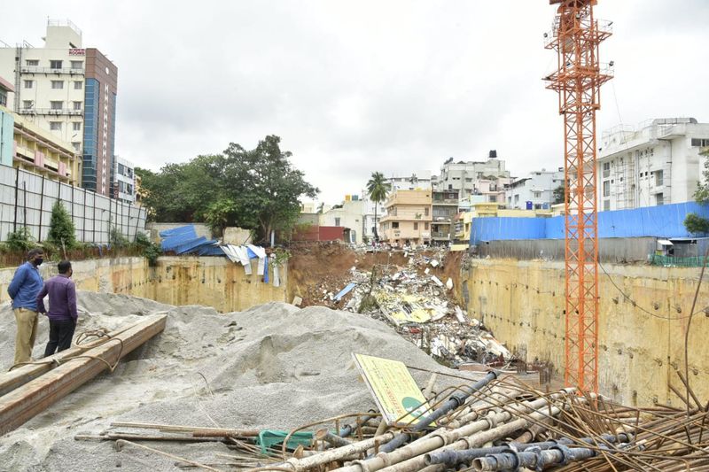 BBMP Mayor M Goutham Kumar Visit Building Collapse Site in Bengaluru
